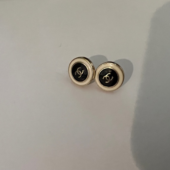 Authentic Chanel Button Earrings